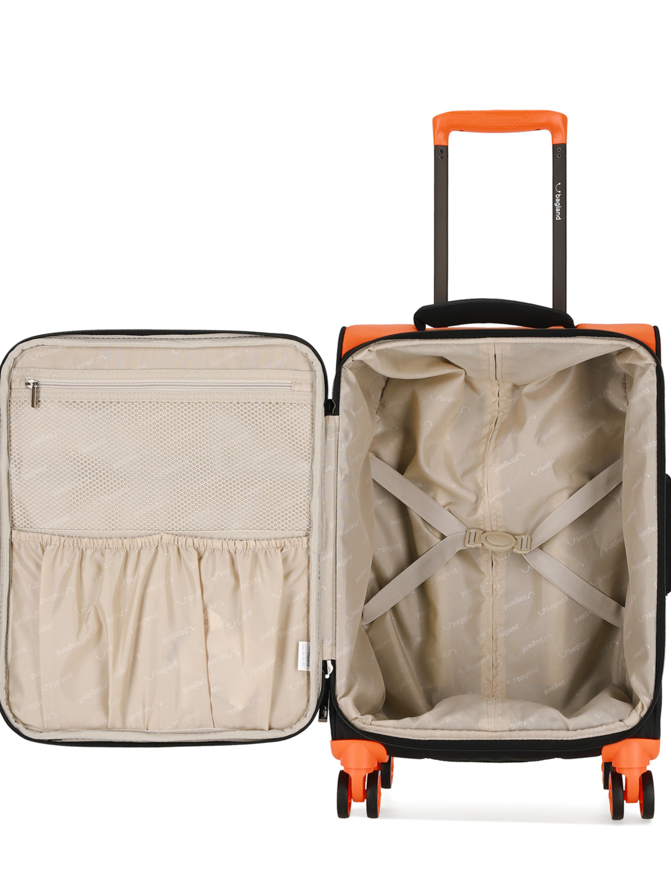 Чемодан тканевой 4х - колесный Bagland Stella S 31 л. Черно - оранжевый модель 00442020 Фото