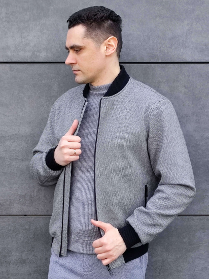 Чоловічий бомбер вовняний світло-сірий модель AP-2502-C-light-grey - фото