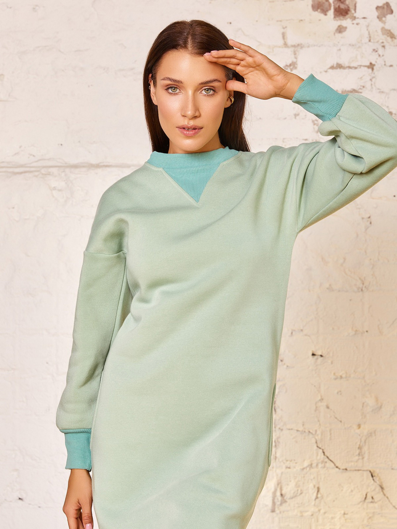 Сукня міді ISSA Plus модель 12946_olive Фото