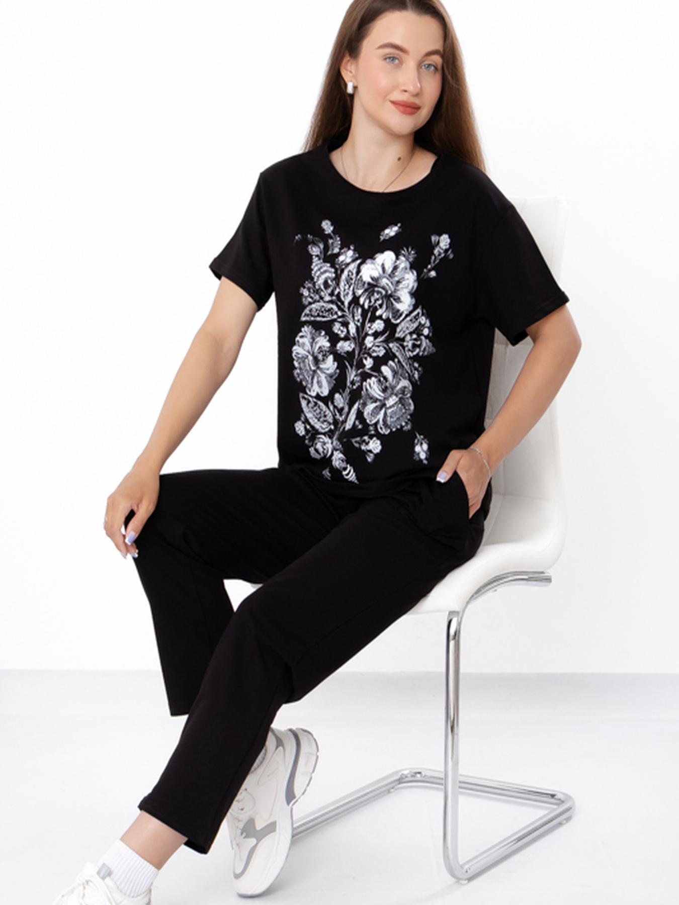 Повсякденний костюм Носи своє модель 8349-057-33-chornij-kvti Фото