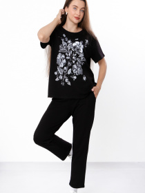 Повседневный костюм Носи своє модель 8349-057-33-chornij-kvti Фото