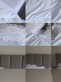 Комплект постільної білизни з тканини ранфорс білого кольору з рюшами BedclozZzes модель 16359 Фото