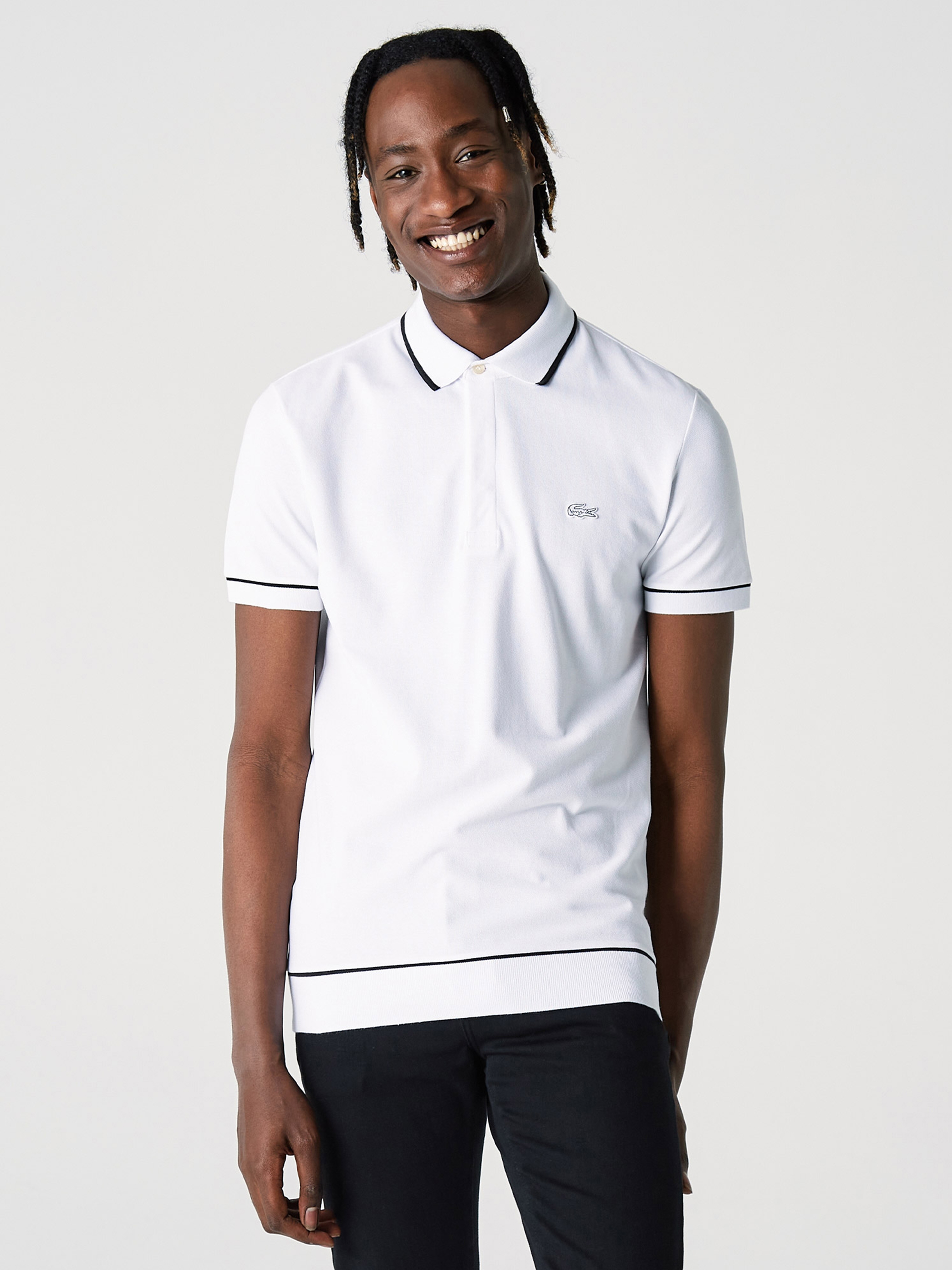 Бавовняне Чоловіче Поло Lacoste  (PH4275.522) колір білий Lacoste - купити в Україні