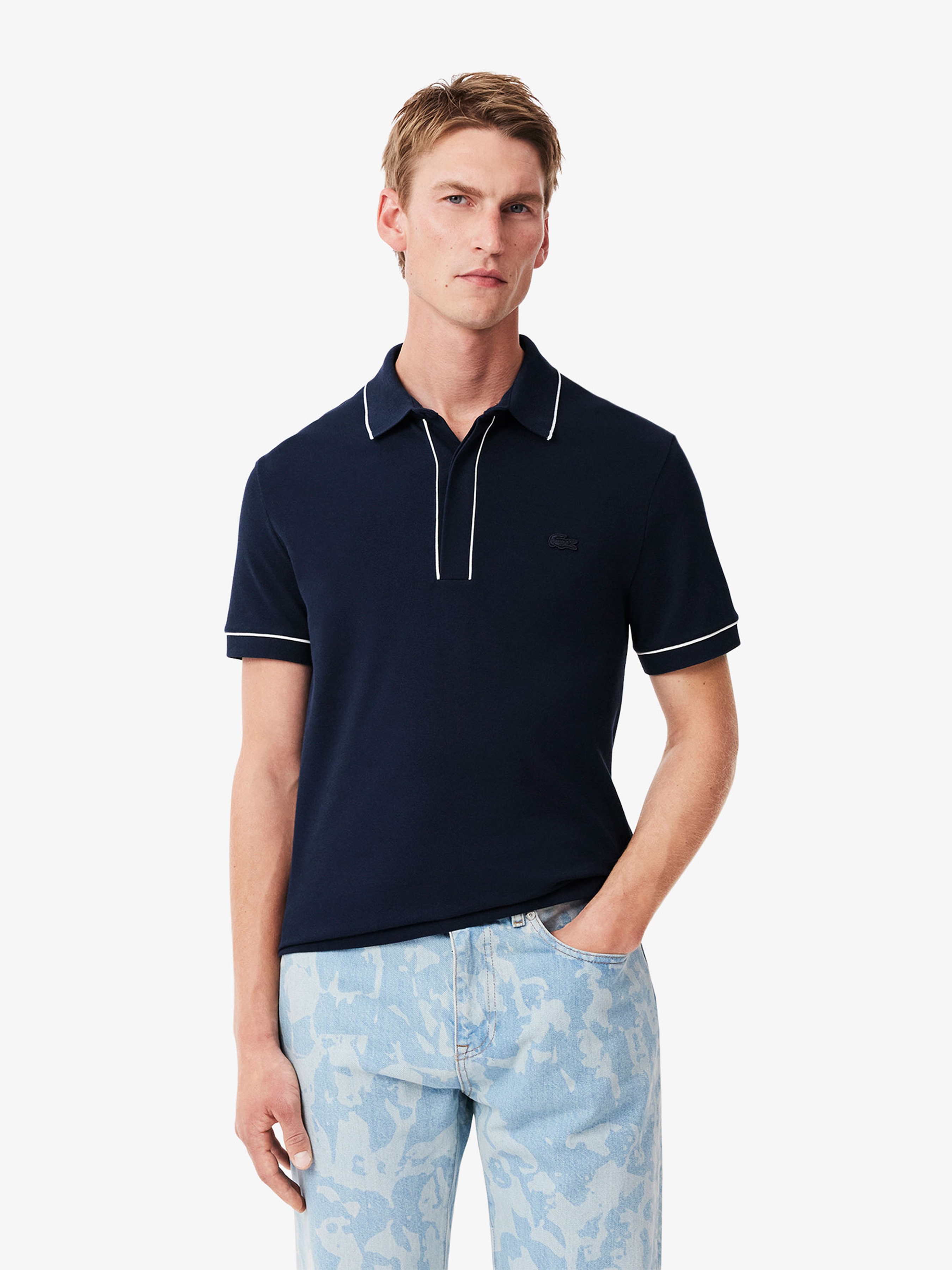Бавовняне Чоловіче Поло Lacoste  (PH8184.166) колір синій Lacoste - купити в Україні