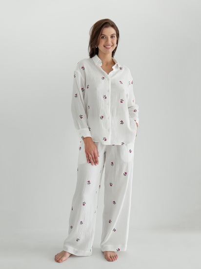 Forly Сорочка з вишивкою з мусліну Blueberry XS/S Білий ML0058-39-60_XS/S модель 13882771 - фото