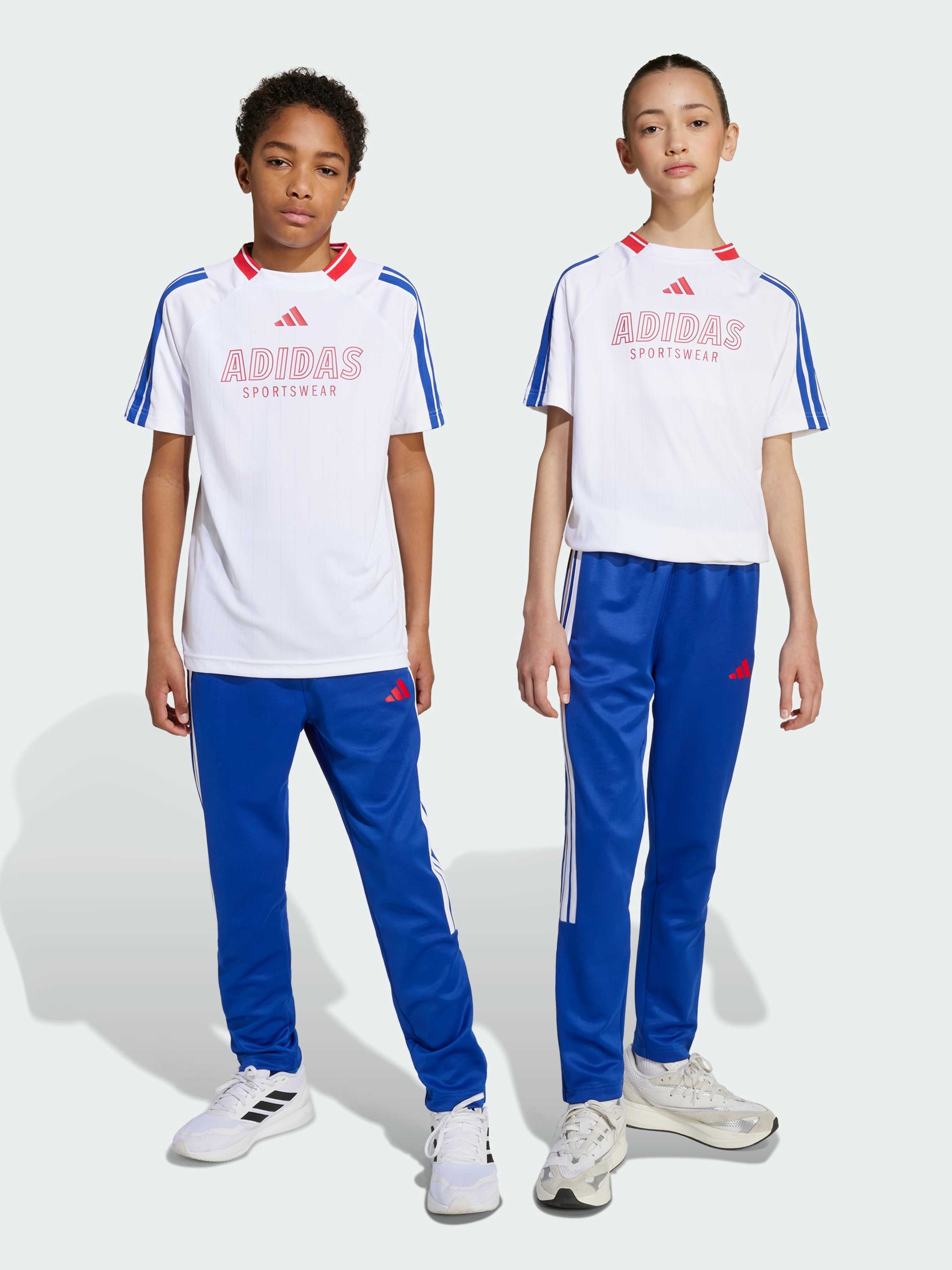 Бавовняні Дитячі Повсякденні штани adidas Tiro (JW5106) колір синій