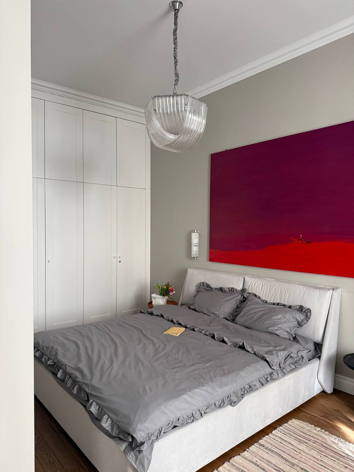 Комплект постільної білизни з тканини ранфорс сірого кольору з рюшами BedclozZzes модель 16351 Фото