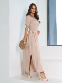 Сукня максі ISSA Plus модель SA-633_бежевый Фото