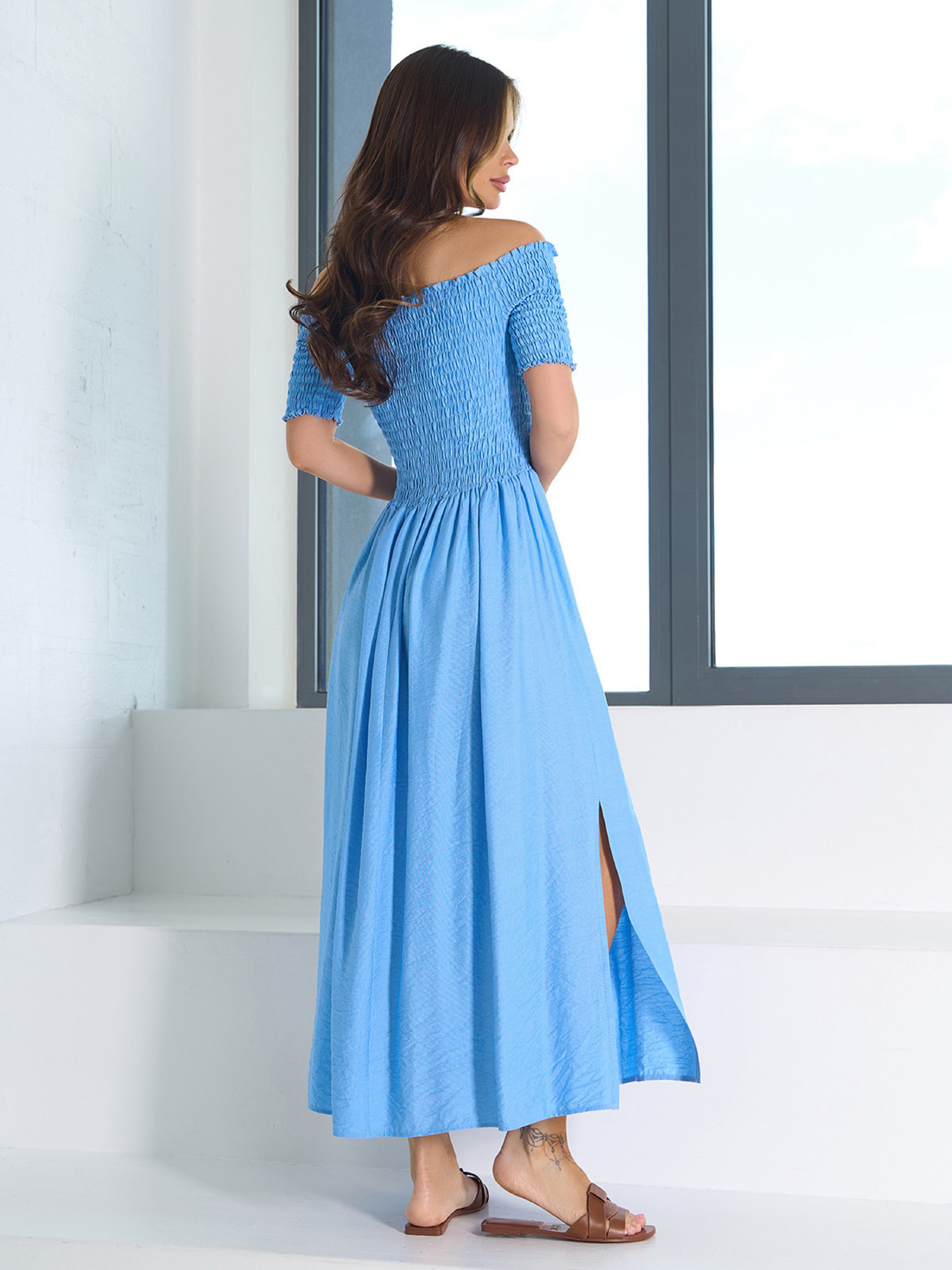 Сукня максі ISSA Plus модель SA-633_голубой Фото