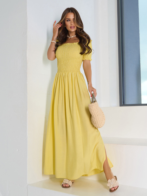 Сукня максі ISSA Plus модель SA-633_желтый Фото