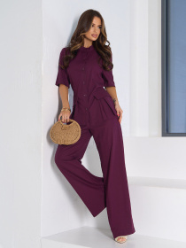 Деловой костюм ISSA Plus модель 15191_темно-бордовый Фото