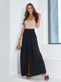 Юбка макси ISSA Plus модель 15192_черный Фото