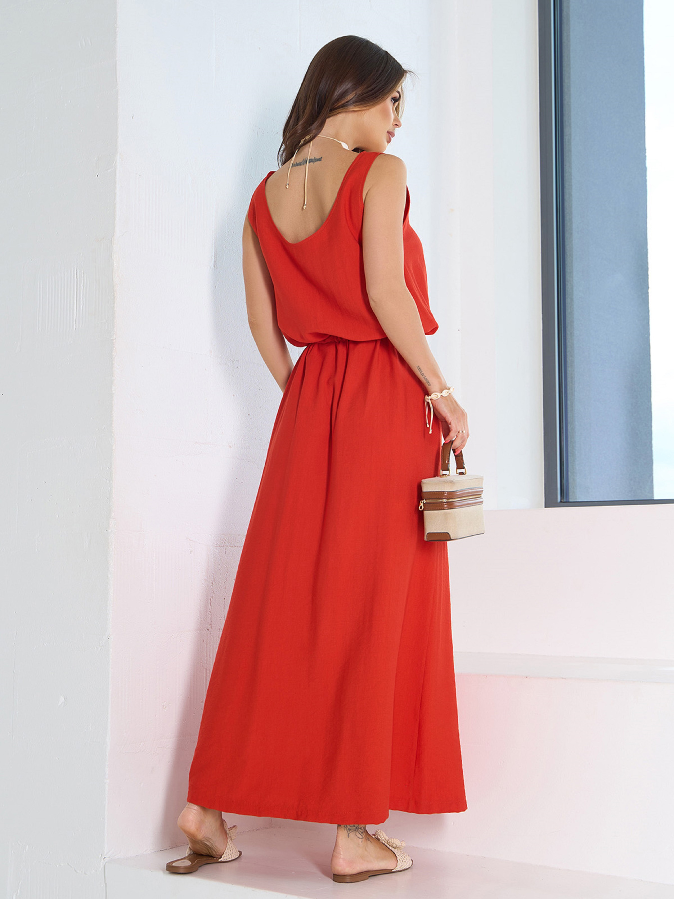 Сарафан ISSA Plus модель 15194_оранжевый Фото