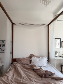 Комплект постельного белья из ткани ранфорс белый+мокко с рюшами. BedclozZzes модель 13457 Фото