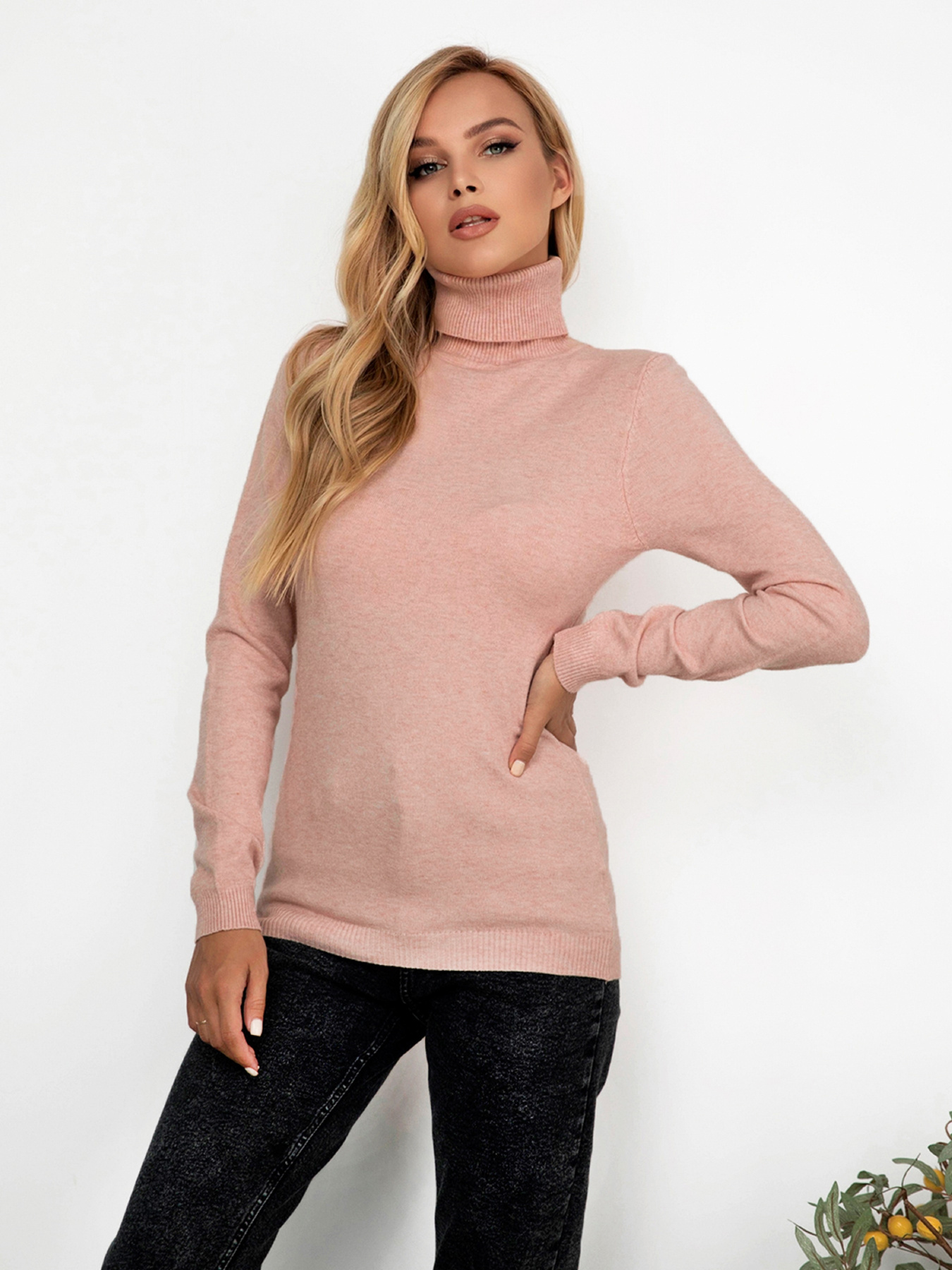 Водолазка ISSA Plus модель WN19-99_персиковый Фото