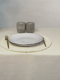 Скатертина столова із брудо- та водовідштовхувальною дією молочного кольору однотонна Ecotton модель 24030 Фото