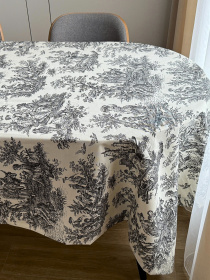 Скатерть столовая с грязе- и водоотталкивающим действием в стиле бохо сірого цвета Ecotton модель 25023 Фото