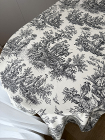 Скатертина столова із брудо- та водовідштовхувальною дією в стилі бохо сірого кольору Ecotton модель 25023 Скатертина столова із брудо- та водовідштовхувальною дією в стилі бохо сірого кольору Ecotton модель 25023 Фото