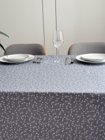 Скатертина столова із брудо- та водовідштовхувальною дією сірого кольору Ecotton модель 25034 Фото