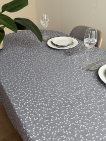 Скатерть столовая с грязе- и водоотталкивающим действием в стиле бохо серого цвета Ecotton модель 25034 Фото