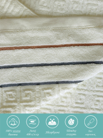 Набор 2 жаккардовые полотенца Lovely Svi для ванной, отелей, SPA, саун 70х140 см + 35 х 75 см Версаче  Бежевый Lovely Svi  модель 2561103 Фото