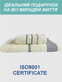 Набір 2  жаккардові рушники Lovely Svi для ванної, готелів, SPA, саун 70х140 см + 35 х 75 см Версаче Бежевий Lovely Svi  модель 2561103 Фото