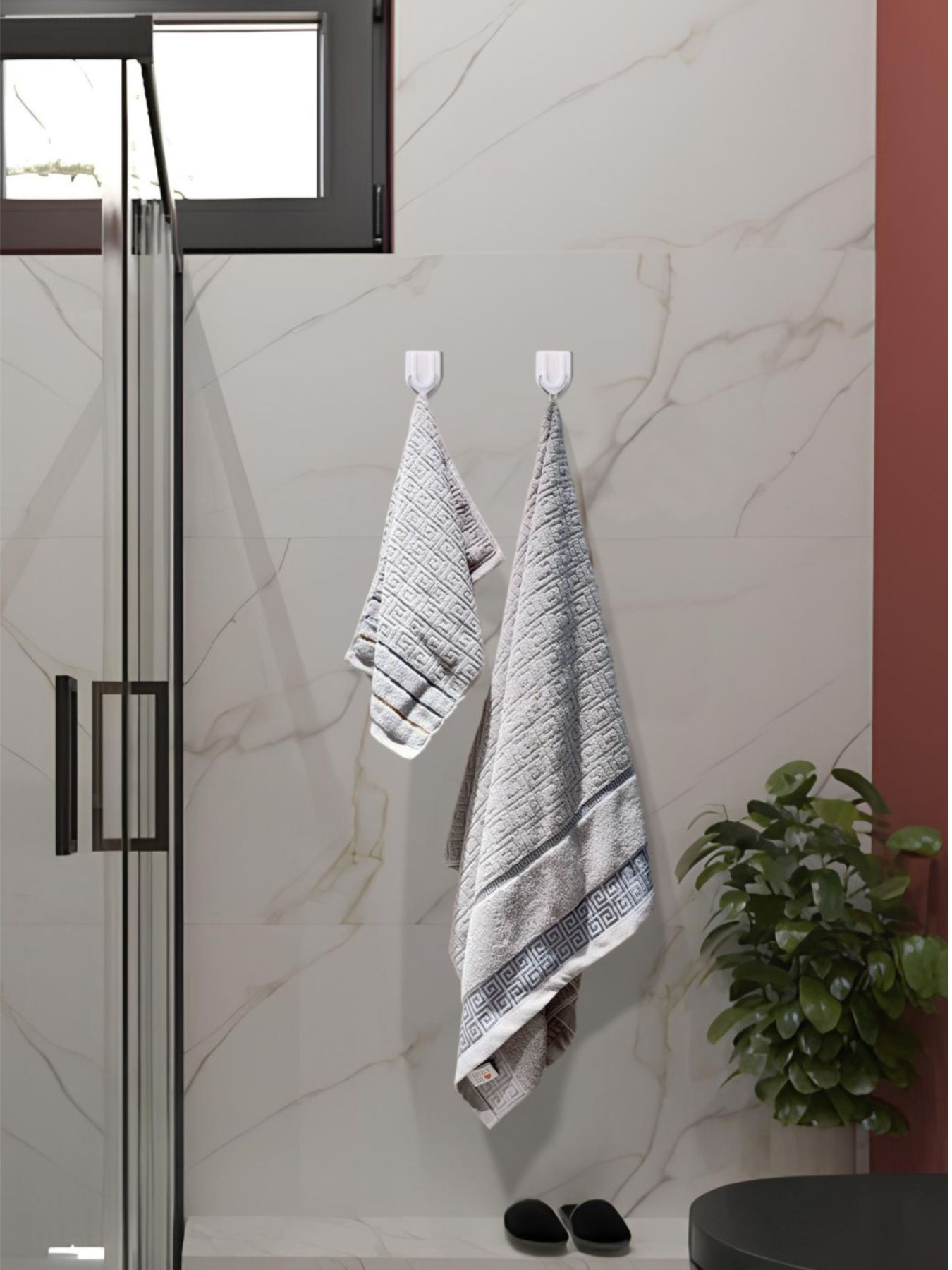 Набор 2 жаккардовые полотенца Lovely Svi для ванной, отелей, SPA, саун 70х140 см + 35 х 75 см Версаче Серый Lovely Svi  модель 2561097 Фото