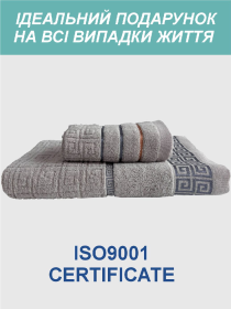 Набор 2 жаккардовые полотенца Lovely Svi для ванной, отелей, SPA, саун 70х140 см + 35 х 75 см Версаче Серый Lovely Svi  модель 2561097 Фото