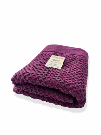 Полотенце банное хлопок жаккардовое для ванной, отелей, СПА, в подарочном пакете - Diamond Grid Бургунди Lovely Svi  модель 581124 Фото