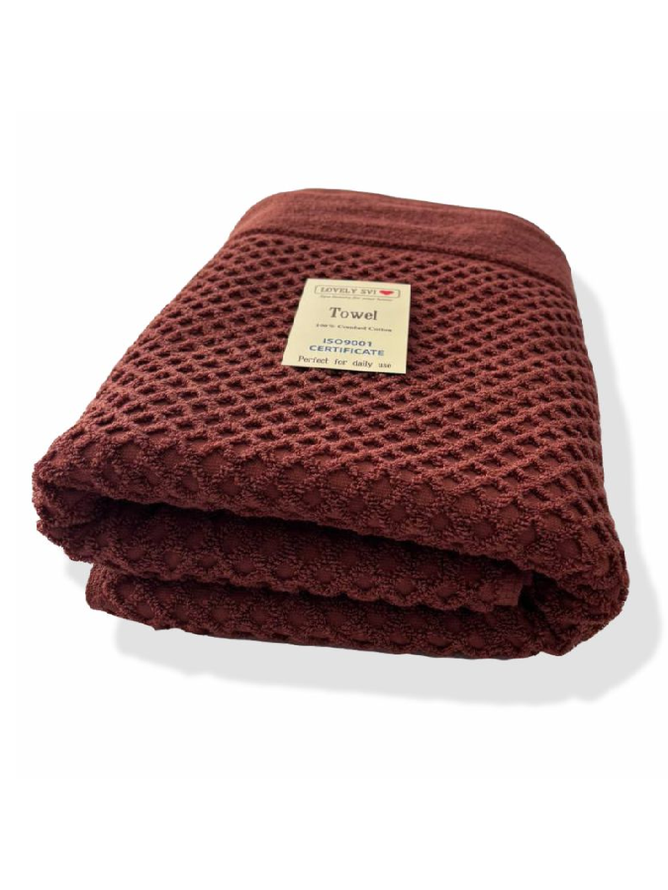 Полотенце банное  хлопок жаккардовое для ванной, отелей, СПА, в подарочном пакете -  Diamond Grid Коричневый Lovely Svi  модель 561124 Фото