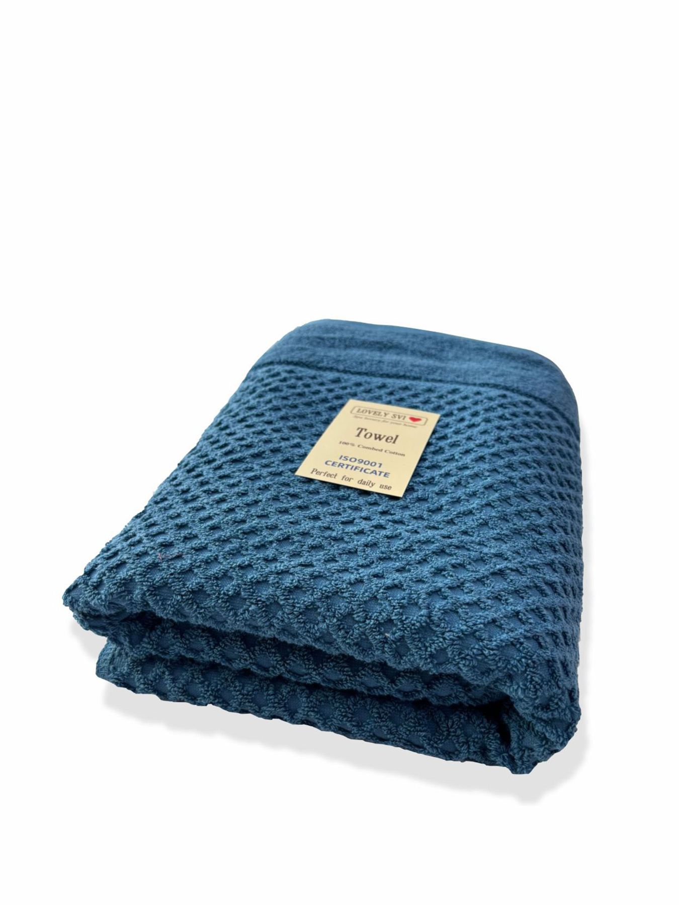 Рушник жаккардовий для ванної, готелів, СПА, в подарунковому пакеті - Diamond Grid Синій Lovely Svi модель 551124 Рушник жаккардовий для ванної, готелів, СПА, в подарунковому пакеті - Diamond Grid Синій Lovely Svi модель 551124 Фото