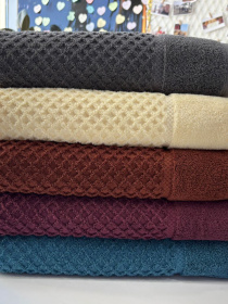 Рушник жаккардовий для ванної, готелів, СПА, в подарунковому пакеті - Diamond Grid Синій Lovely Svi модель 551124 Рушник жаккардовий для ванної, готелів, СПА, в подарунковому пакеті - Diamond Grid Синій Lovely Svi модель 551124 Фото