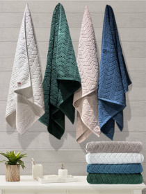 Полотенце банное L хлопок жаккардовое для ванной, отелей, СПА, в подарочном пакете - Milano Белый Lovely Svi  модель 681124 Фото