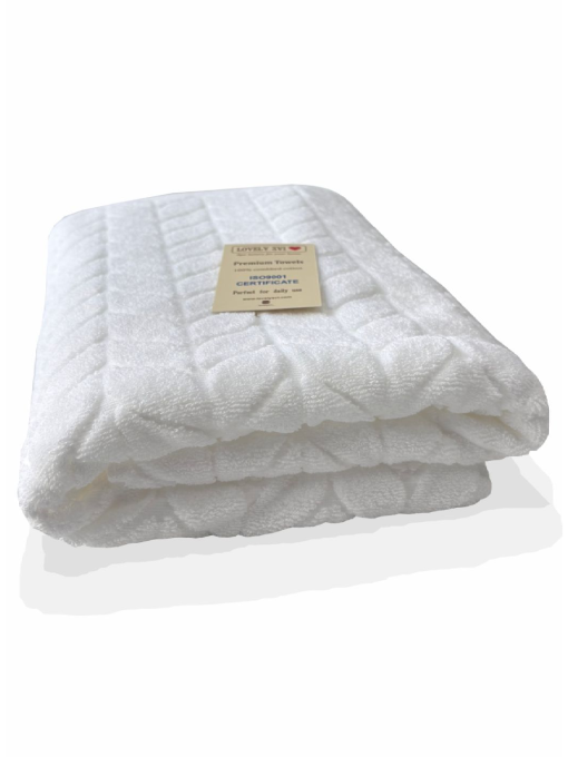 Полотенце банное L хлопок жаккардовое для ванной, отелей, СПА, в подарочном пакете - Milano Белый Lovely Svi  модель 681124 Фото