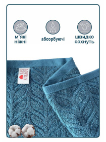 Полотенце банное  хлопок жаккардовое для ванной, отелей, СПА, в подарочном пакете -  Milano Синий Lovely Svi  модель 691124 Фото