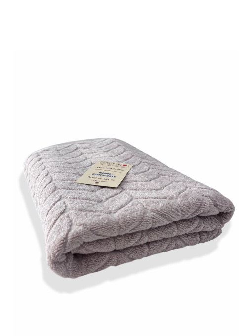 Рушник жаккардовий для ванної, готелів, СПА, в подарунковому пакеті - Milano Бежево - сірий Lovely Svi  модель 711124 Фото