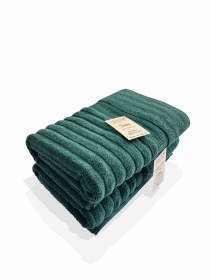 Набір 2 шт жаккардових бавовняних рушників Lovely Sviдля ванної, готелів, СПА, в подарунковому пакеті  Oxford Stripe Зелений Lovely Svi  модель 261124 Фото