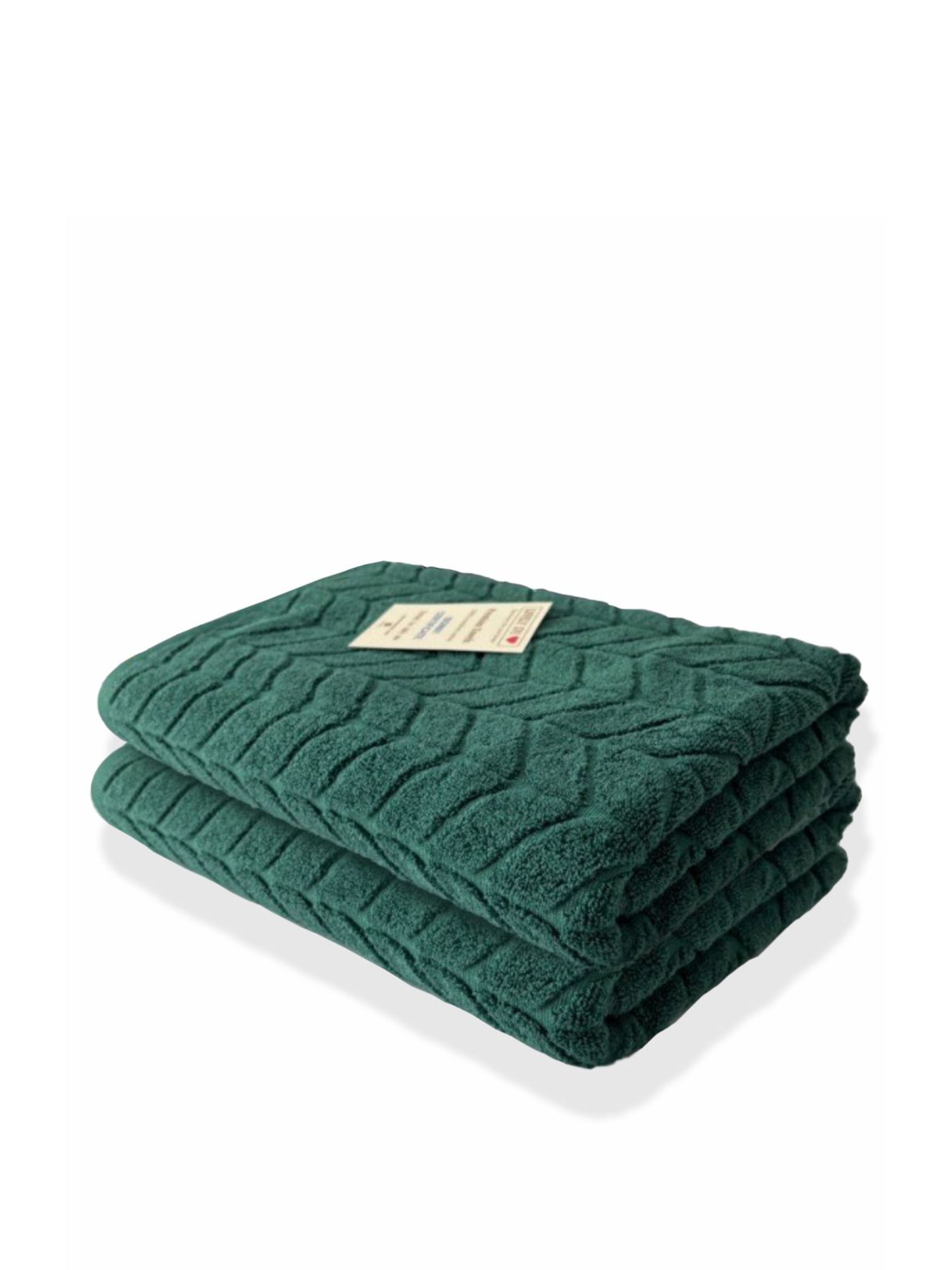 Набір 2 шт жаккардових бавовняних рушників для ванної, готелів, СПА, в подарунковому пакеті -  Milano Зелений Lovely Svi  модель 661124 Фото