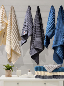 Набір 2 шт жаккардових бавовняних рушників для ванної, готелів, СПА, в подарунковому пакеті - Oxford Stripe Кремовий Lovely Svi модель 371124 Набір 2 шт жаккардових бавовняних рушників для ванної, готелів, СПА, в подарунковому пакеті - Oxford Stripe Кремовий Lovely Svi модель 371124 Фото