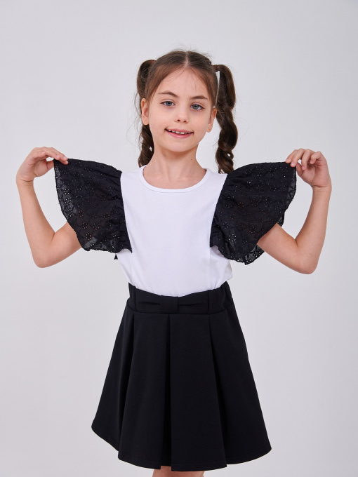 Блуза SMIL Модель smil_114042-belyj-s-cernym Фото