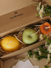 Набор ароматических свечей "Фруктовый коктейль", из натурального пчелиного воска Candle Design модель 200.0102 Фото