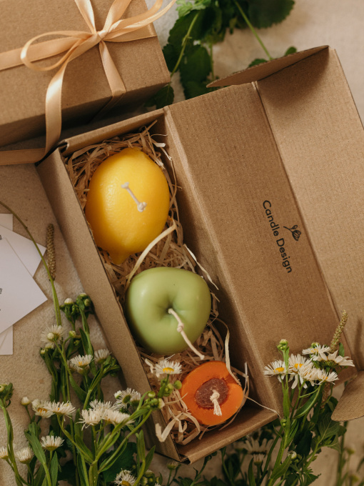 Набор ароматических свечей "Фруктовый коктейль", из натурального пчелиного воска Candle Design модель 200.0102 Фото