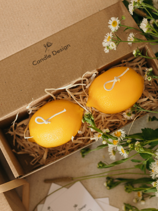Набор ароматических свечей "Лимоны", из натурального пчелиного воска Candle Design модель 200.0101 Фото
