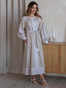 Вышитое платье Golden Trinity модель Pan01 Фото