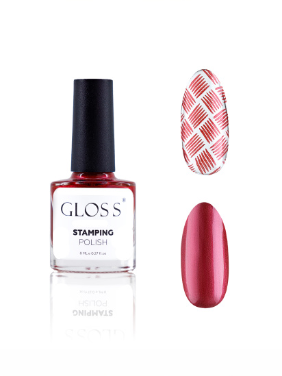 GLOSS COMPANY ­Лак для стемпінгу GLOSS Stamping polish 14, вишневий перламутровий модель 4823271409800 - фото