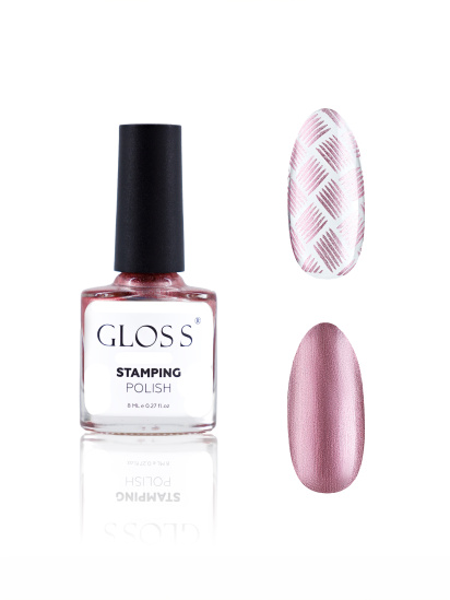 GLOSS COMPANY ­Лак для стемпінгу GLOSS Stamping polish 16, рожевий перламутровий модель 4823271409824 - фото