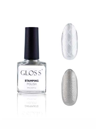 GLOSS COMPANY ­Лак для стемпінгу GLOSS Stamping polish 17, срібний перламутровий модель 4823271410417 - фото