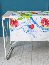 Скатертина бавовняна біла з фруктами Фреш Ecotton модель 19662 Фото