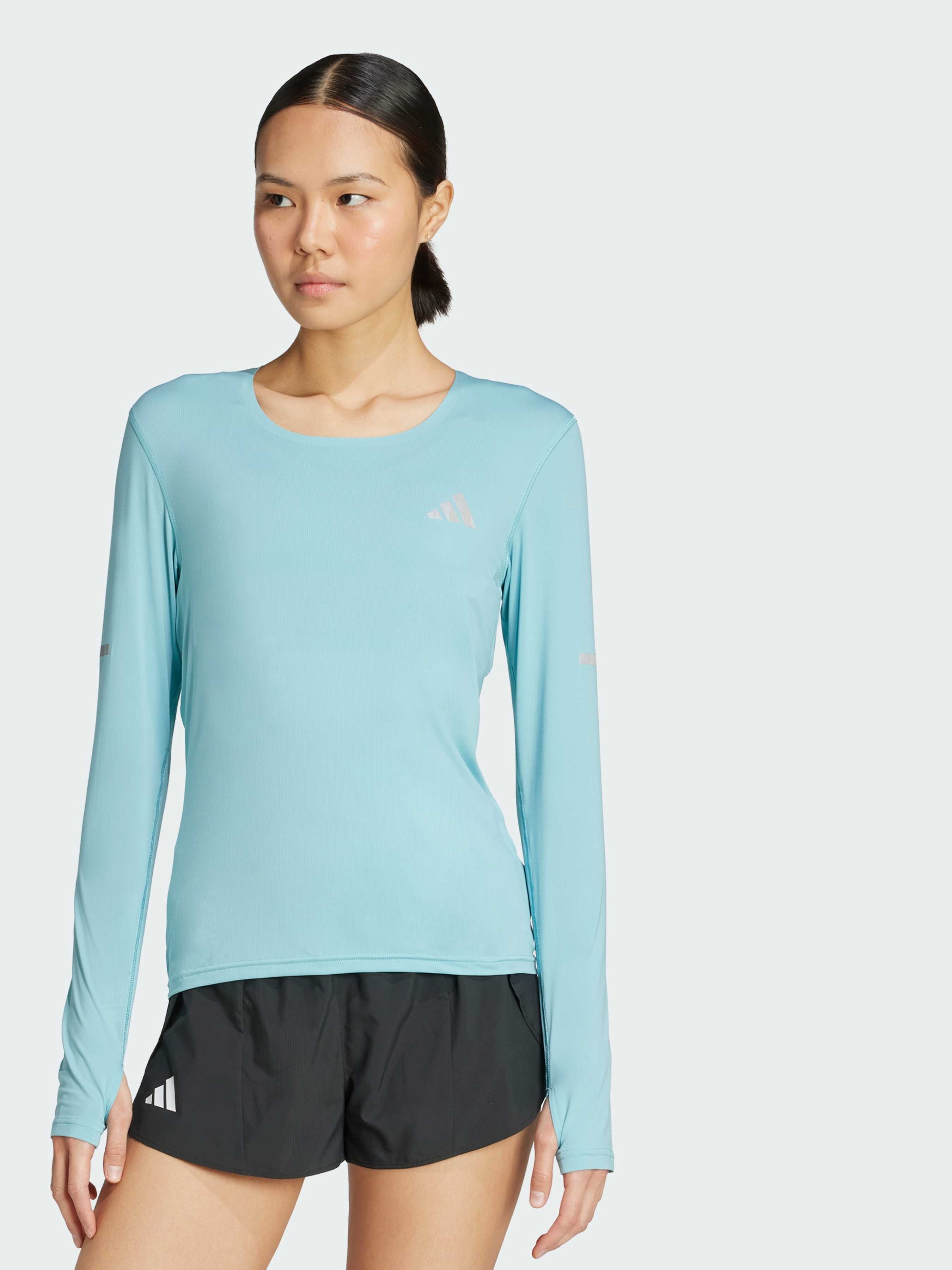 Жіночий Лонгслів adidas  (KB9919) колір бірюзовий, матеріал поліестер
