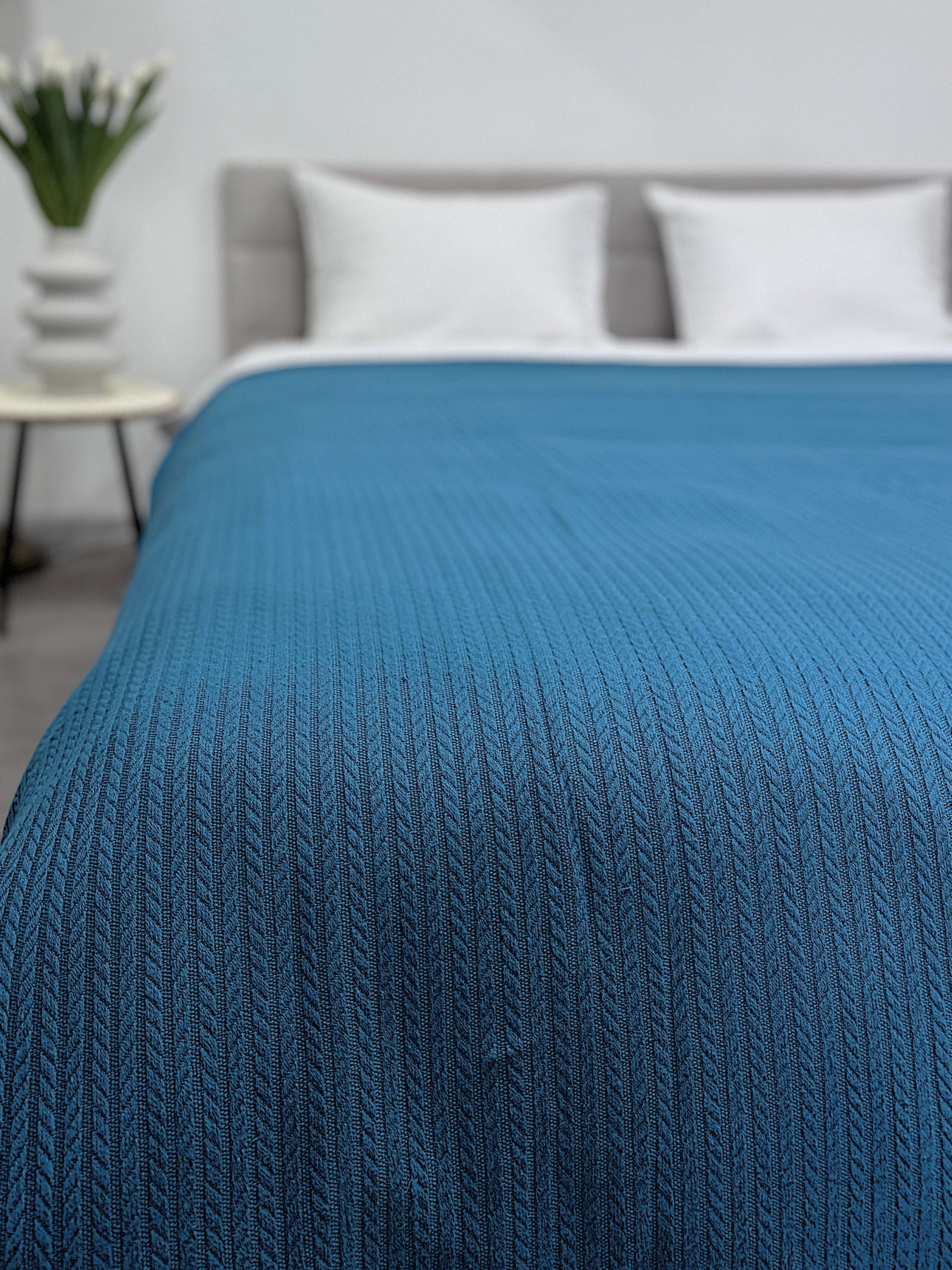 Покрывало Pique хлопковое Atlantic в крафтовой подарочной коробке Ecotton модель 24535 Фото